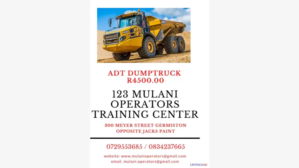 Excavator, grader, bulldozer, tlb, reach stacker, road roller operator training center call 27832437665